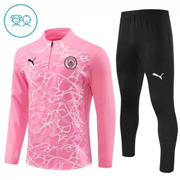 Manchester City Sweat d'Entraînement Enfant 2024-25 Quart-Zip Rose