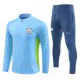 Manchester City Sweat d'Entraînement Homme 2024-25 Quart-Zip Bleue