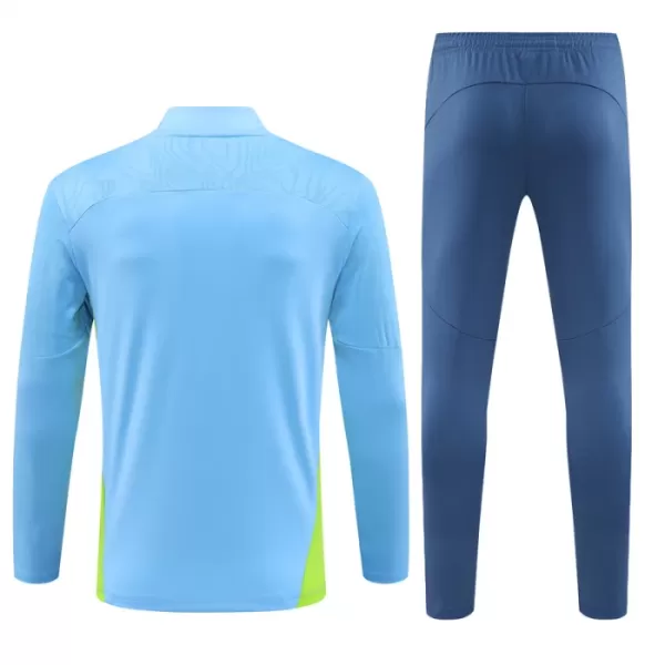 Manchester City Sweat d'Entraînement Homme 2024-25 Quart-Zip Bleue