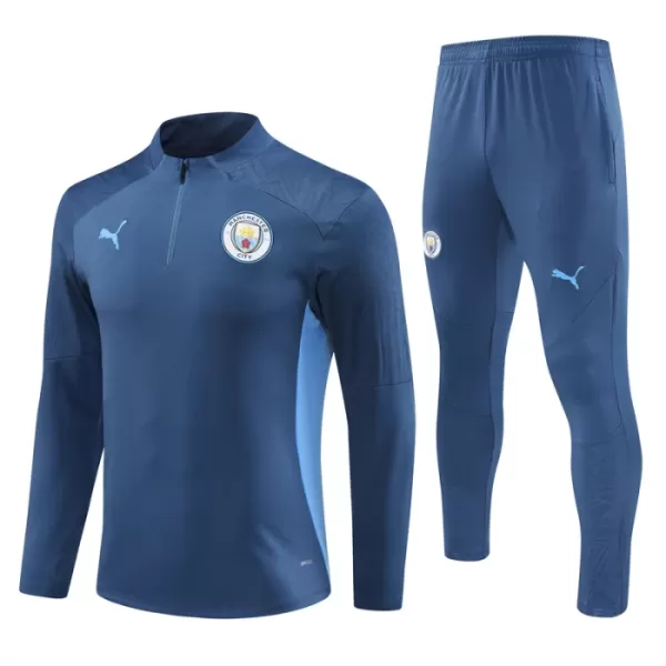 Manchester City Sweat d'Entraînement Homme 2024-25 Quart-Zip Navy