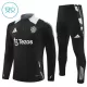 Manchester United Sweat d'Entraînement Enfant 2024-25 Quart-Zip Noire