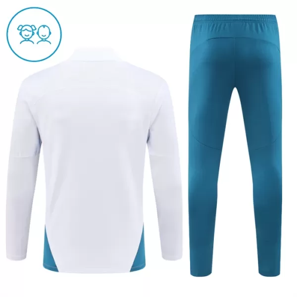 Olympique de Marseille Sweat d'Entraînement Enfant 2024-25 Quart-Zip Blanche