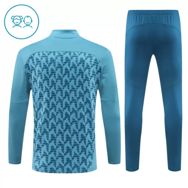 Olympique de Marseille Sweat d'Entraînement Enfant 2024-25 Quart-Zip Bleue