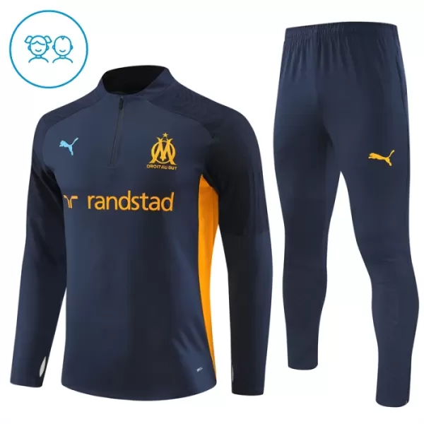 Olympique de Marseille Sweat d'Entraînement Enfant 2024-25 Quart-Zip Navy