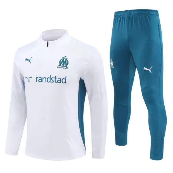 Olympique de Marseille Sweat d'Entraînement Homme 2024-25 Quart-Zip Blanche