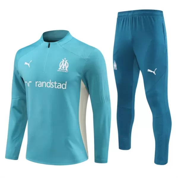 Olympique de Marseille Teal Sweat d'Entraînement Homme 2024-25 Quart-Zip