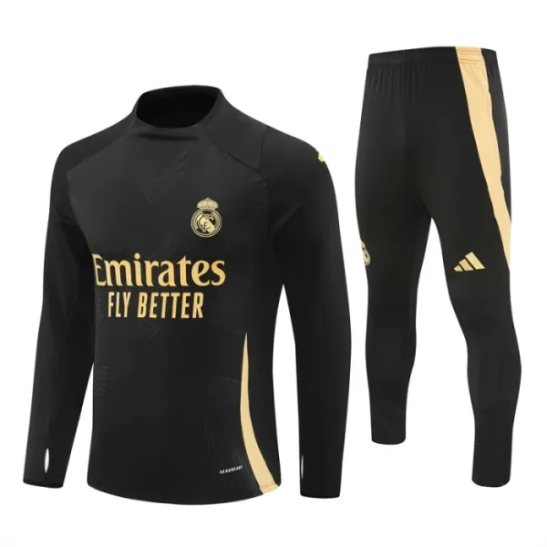 Real Madrid Sweat d'Entraînement Homme 2024-25 Quart-Zip Noire