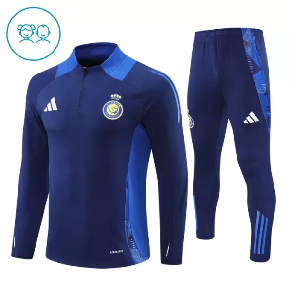 Al Nassr Sweat d'Entraînement Enfant 2024-25 Quart-Zip Bleue