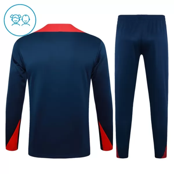 FC Barcelone Sweat d'Entraînement Enfant 2024-25 Quart-Zip Navy