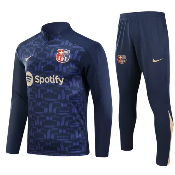 FC Barcelone Sweat d'Entraînement Homme 2024-25 Quart-Zip Navy