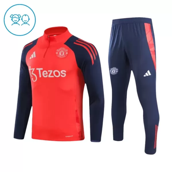 Manchester United Sweat d'Entraînement Enfant 2024-25 Quart-Zip Rouge