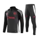 Manchester United Sweat d'Entraînement Homme 2024-25 Quart-Zip Gris