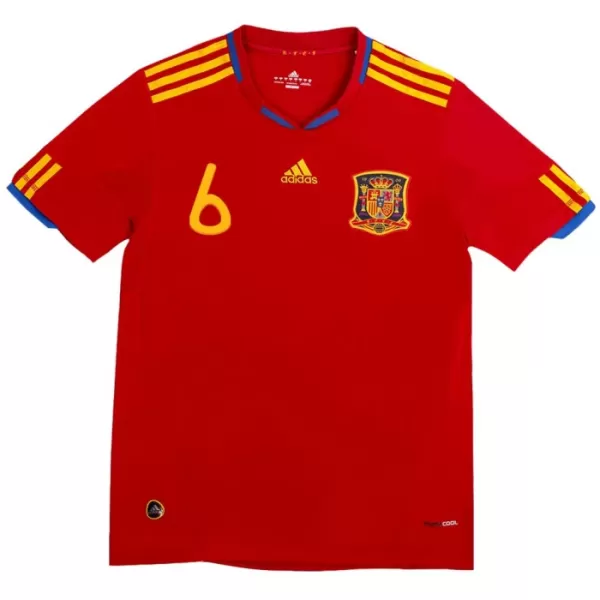 Maillot Espagne A. Iniesta 6 2010 Homme Domicile Rétro